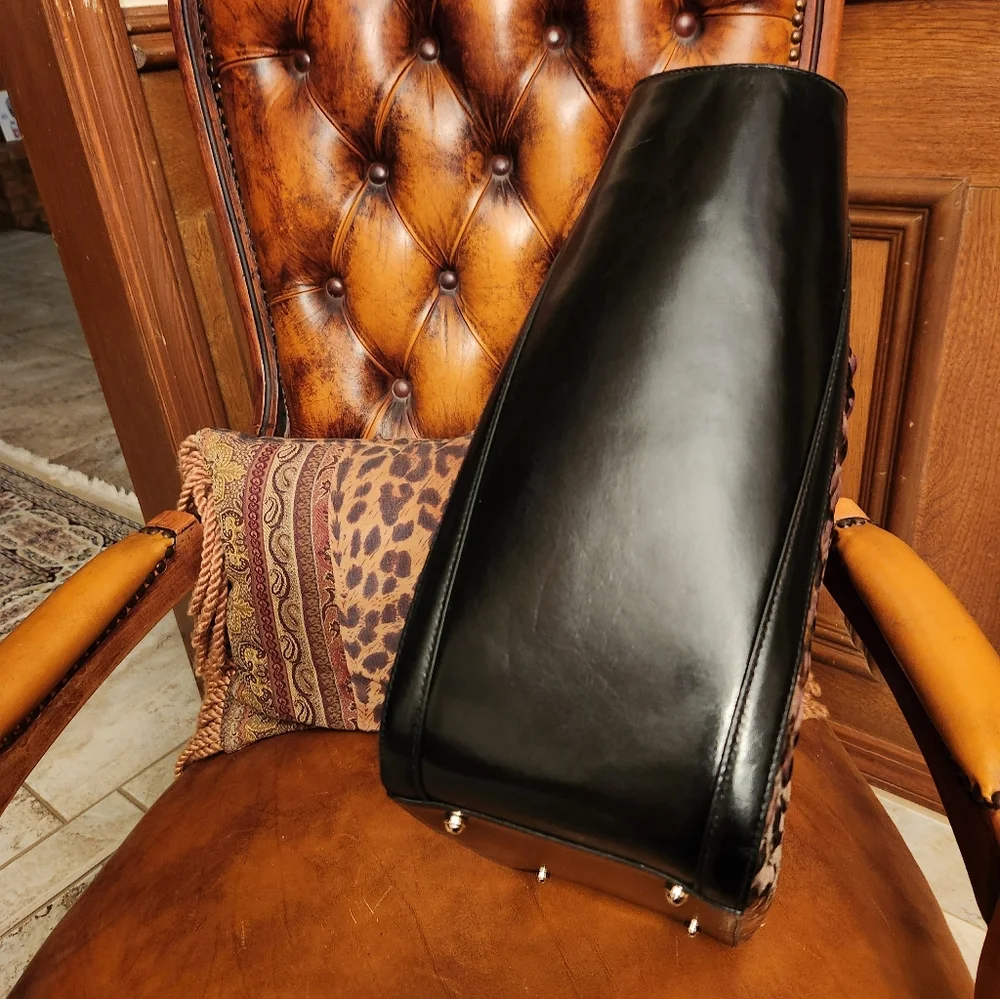 Beautiful Brahmin Carla Oversize Tote--Snow Leopard, Snowfall Leather Bag-Rare - Picture 3 of 4